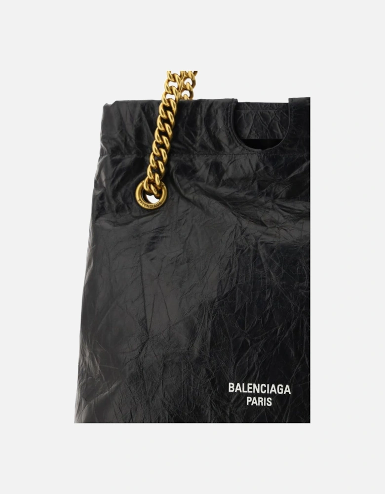 Calfskin Wrinkled Effect Shoulder Bag Women - Black