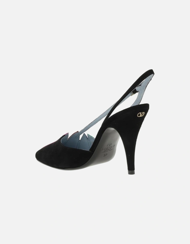 Foliefoliage Suede Slingback Pumps with Leaf Motif Women - Multicolor