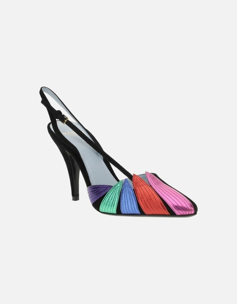 Foliefoliage Suede Slingback Pumps with Leaf Motif Women - Multicolor