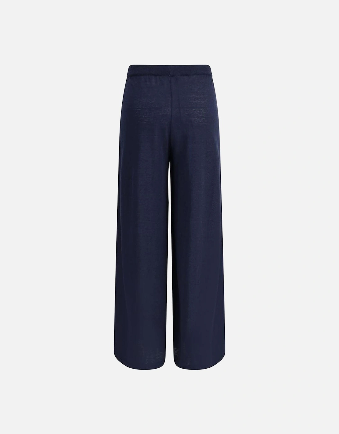 Wide Leg Linen Pants with Elastic Waistband Women - Blue Jeans