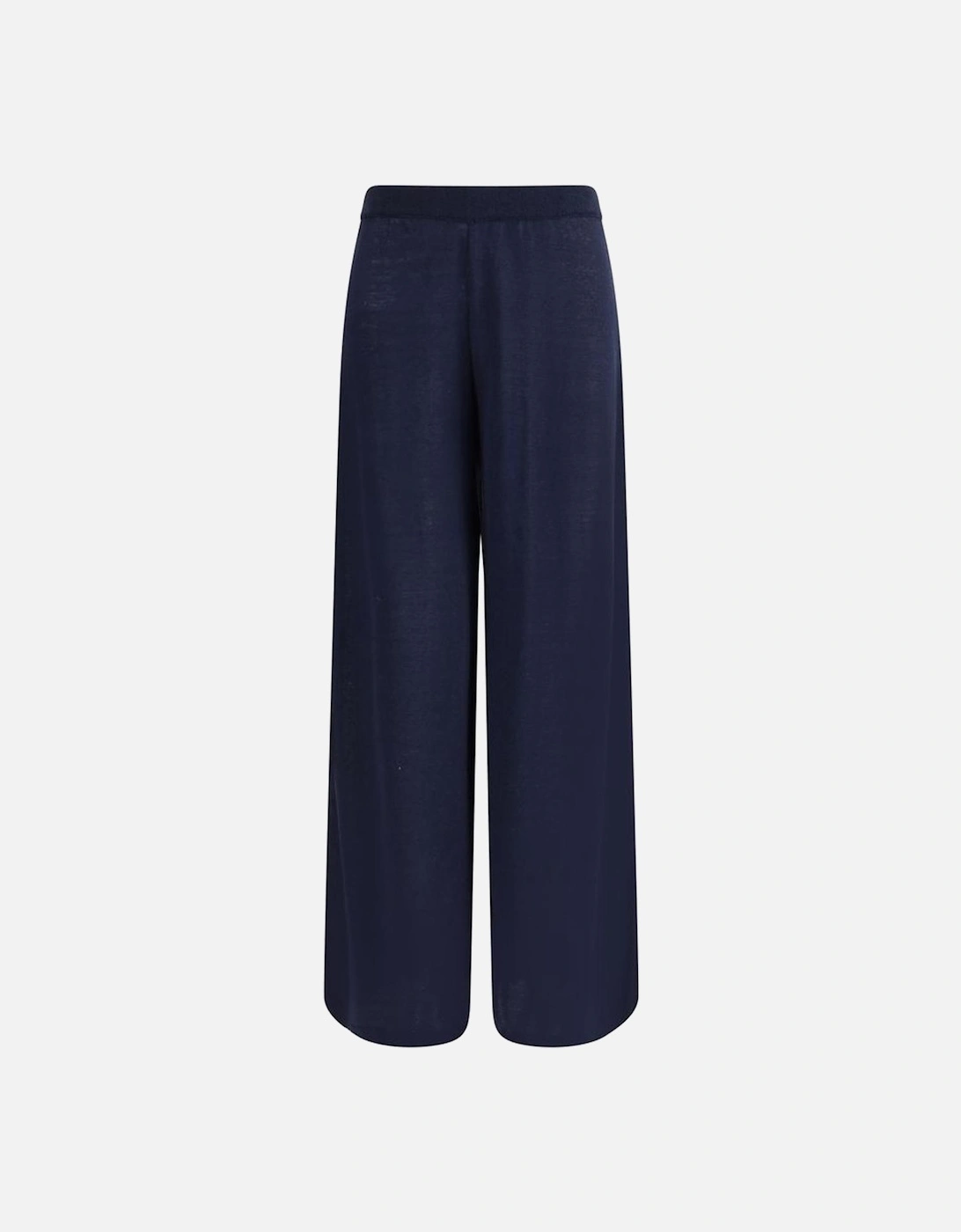 Wide Leg Linen Pants with Elastic Waistband Women - Blue Jeans, 4 of 3