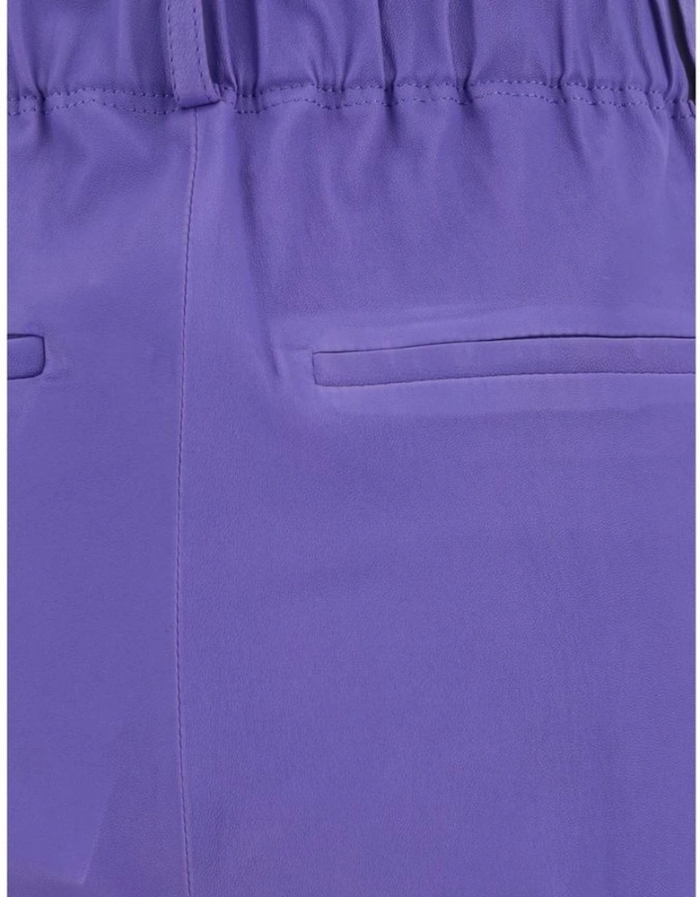 Lambskin Elasticated Waistband Pants Women - Purple Jeans