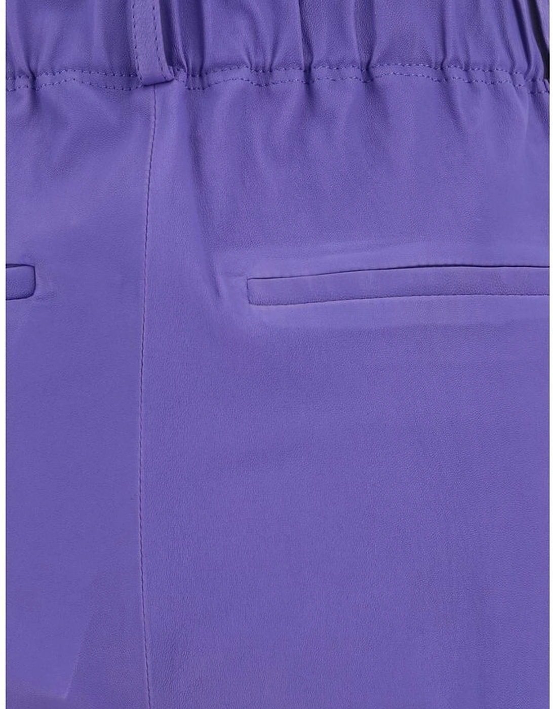 Lambskin Elasticated Waistband Pants Women - Purple Jeans