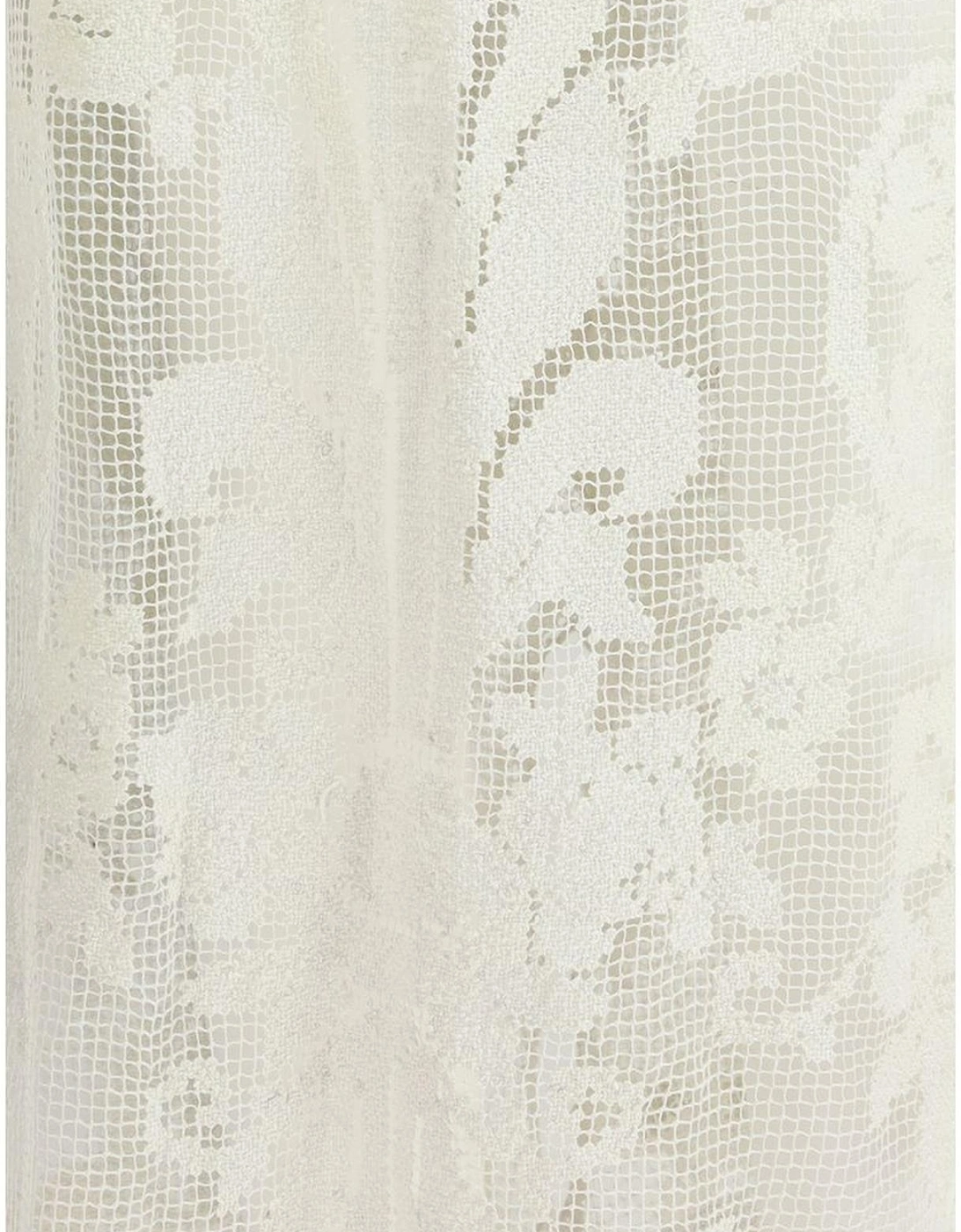 Crocheted Long Jacket with Knotted Velvet Ribbon Women - White Jackets