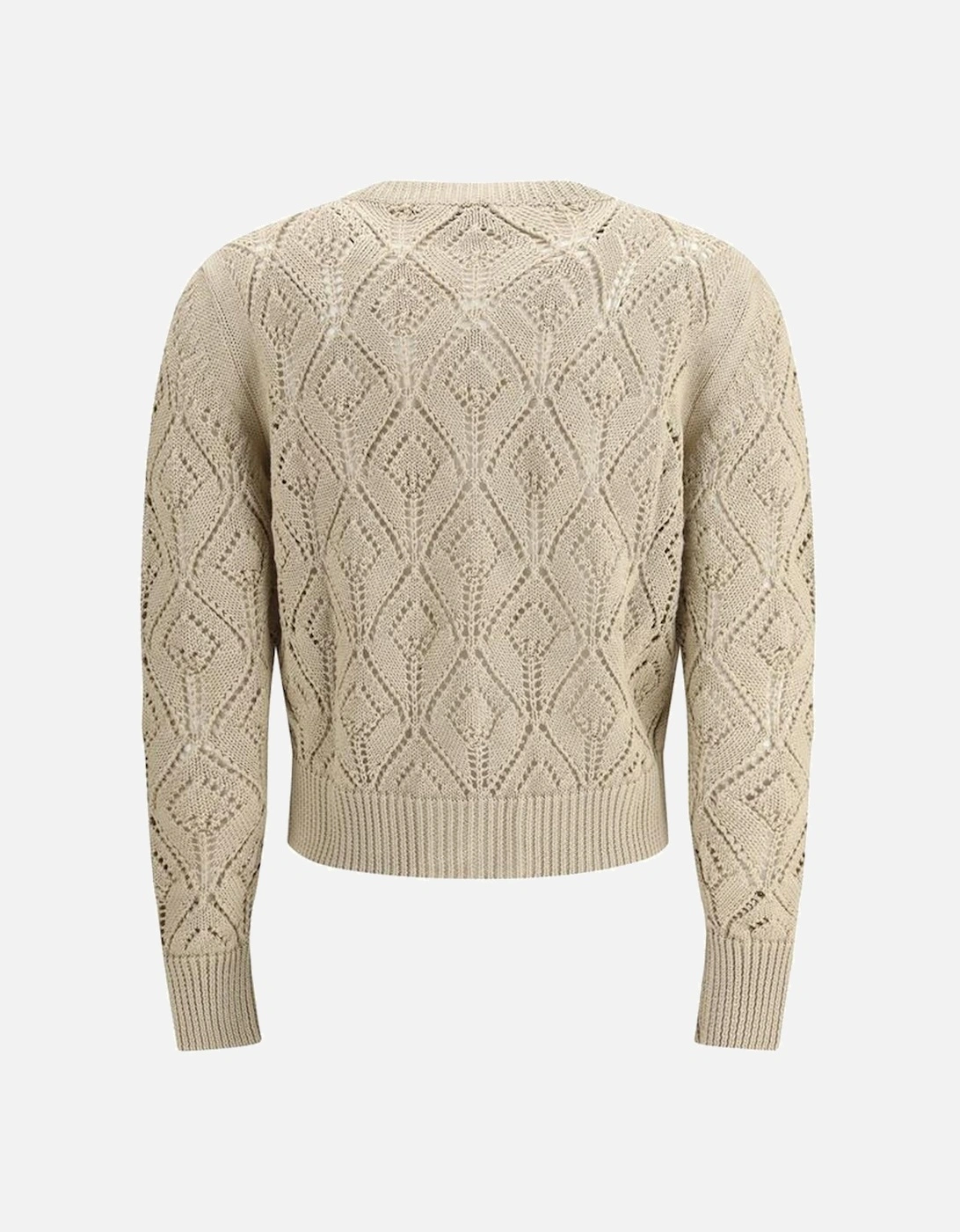 Linen Embossed Button Cardigan Women - Beige Sweaters