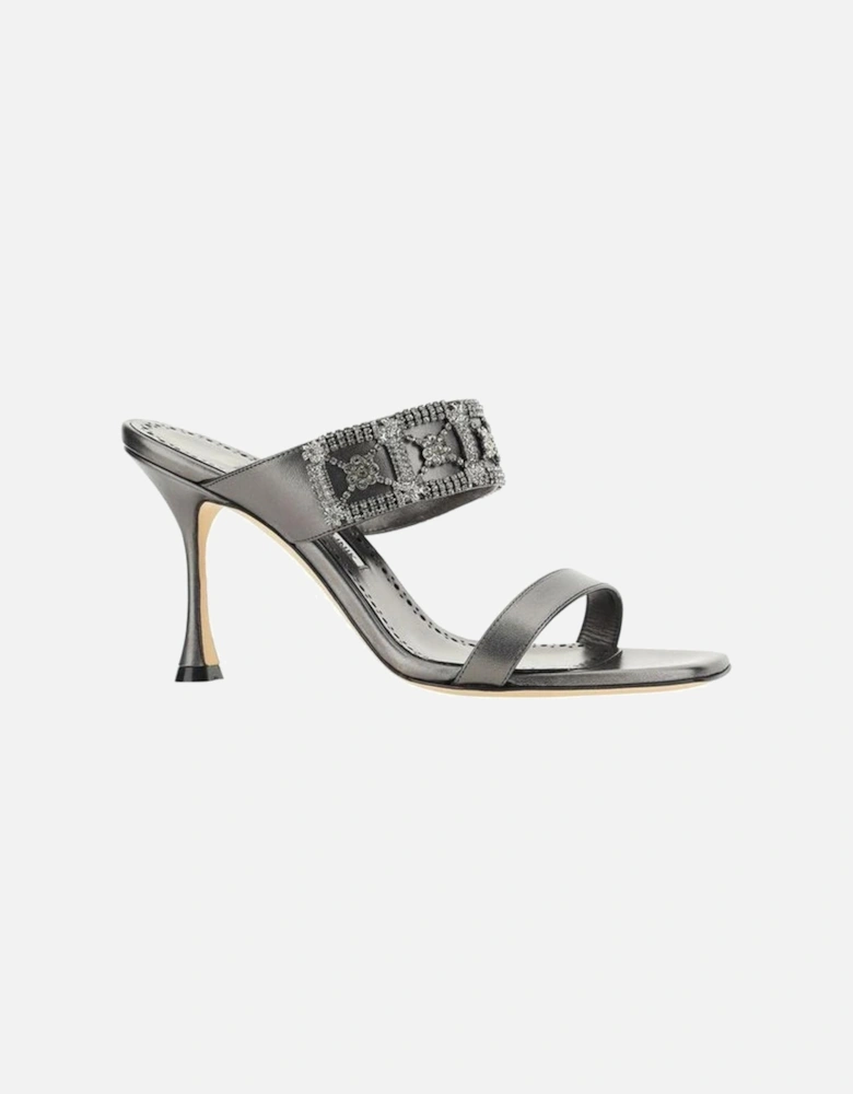 Calfskin Larapa Jewel-Detail Stiletto Sandals Women - Silver