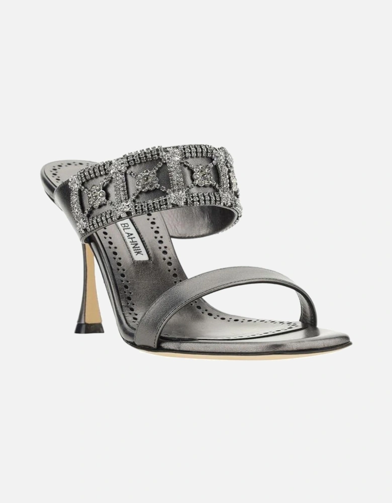 Calfskin Larapa Jewel-Detail Stiletto Sandals Women - Silver