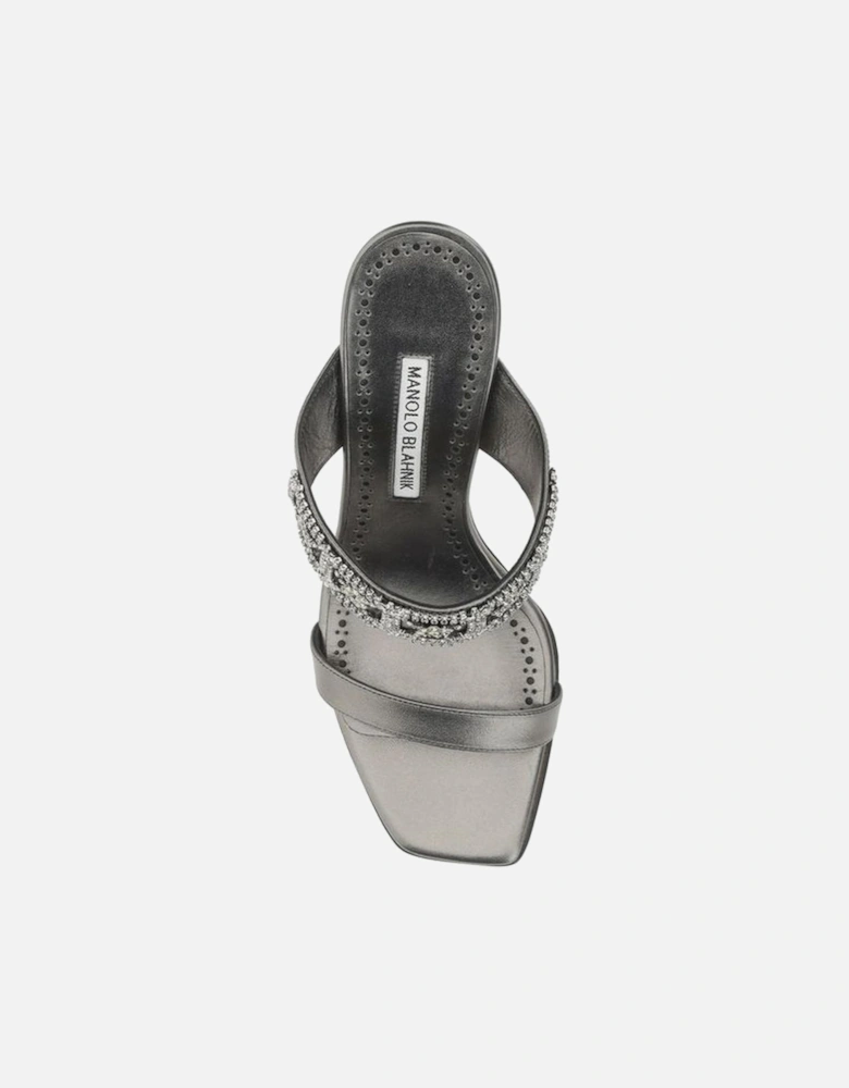 Calfskin Larapa Jewel-Detail Stiletto Sandals Women - Silver
