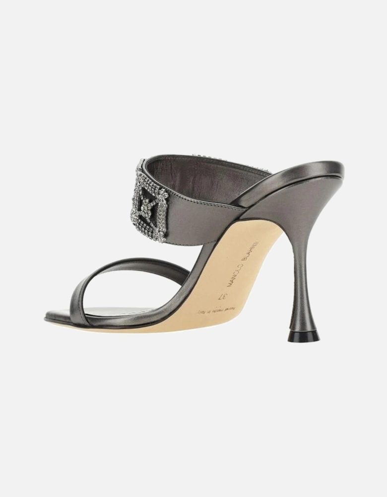 Calfskin Larapa Jewel-Detail Stiletto Sandals Women - Silver