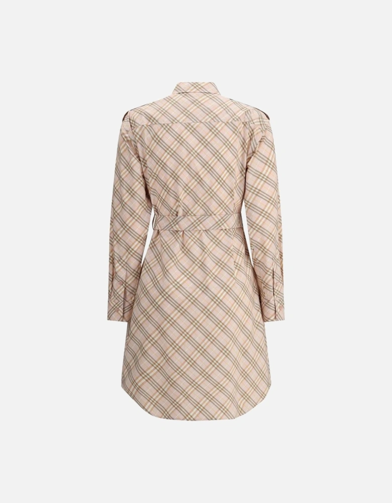 Archive Check Midi Dress with Adjustable Belt Women - Multicolor