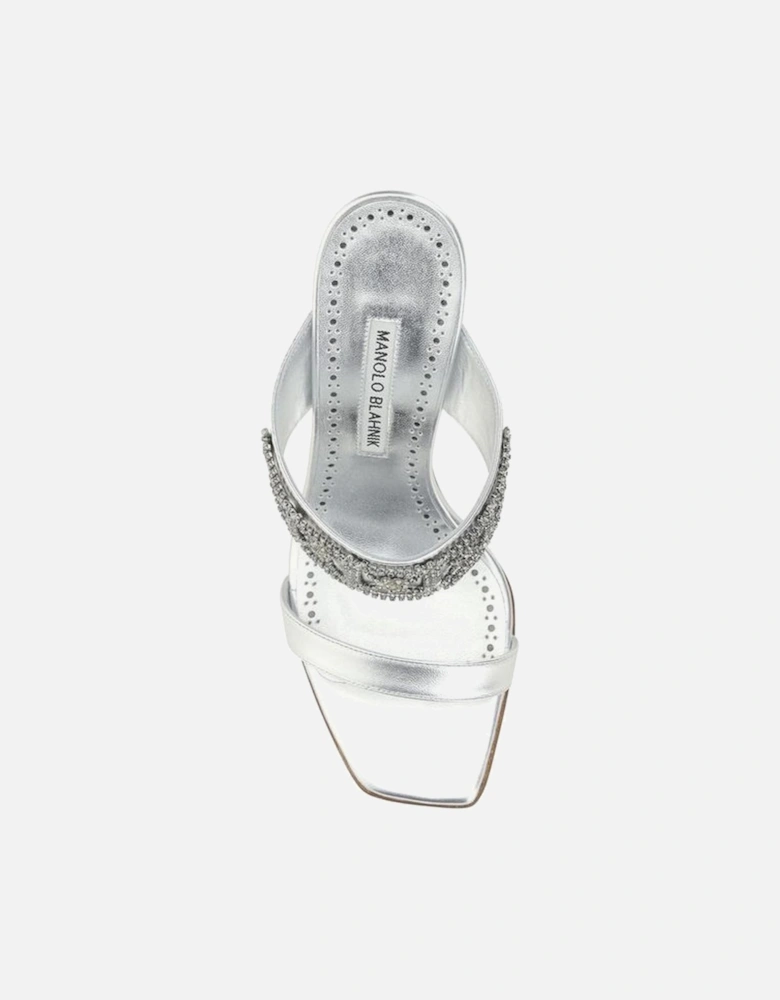 Calfskin Larapa Sandals with Jewel Detail Women - Light Blue