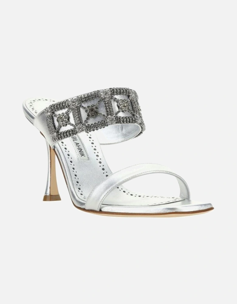 Calfskin Larapa Sandals with Jewel Detail Women - Light Blue