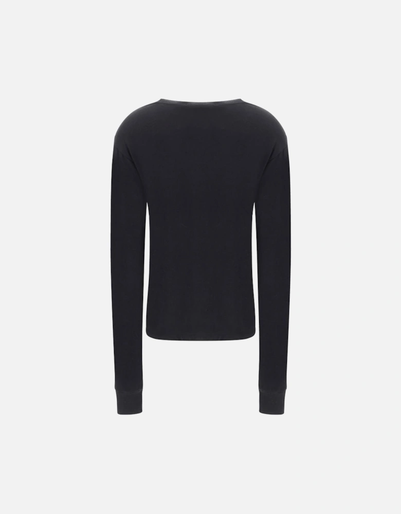 Cotton Boyfriend Long Sleeve Jersey Women - Black T-Shirts