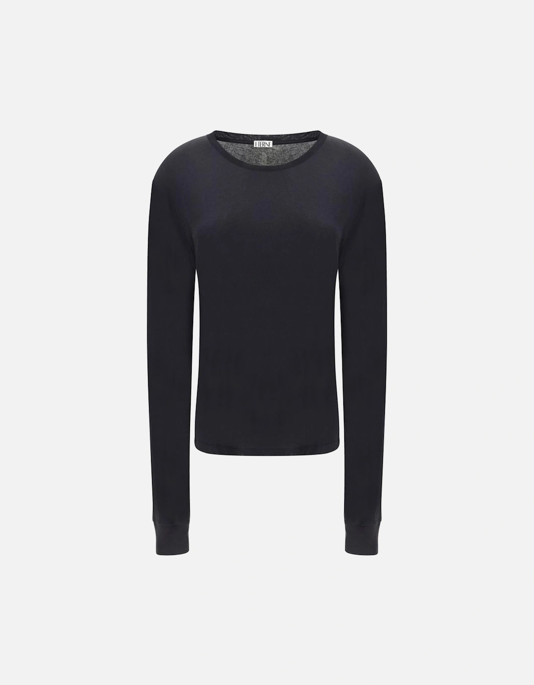 Cotton Boyfriend Long Sleeve Jersey Women - Black T-Shirts, 4 of 3