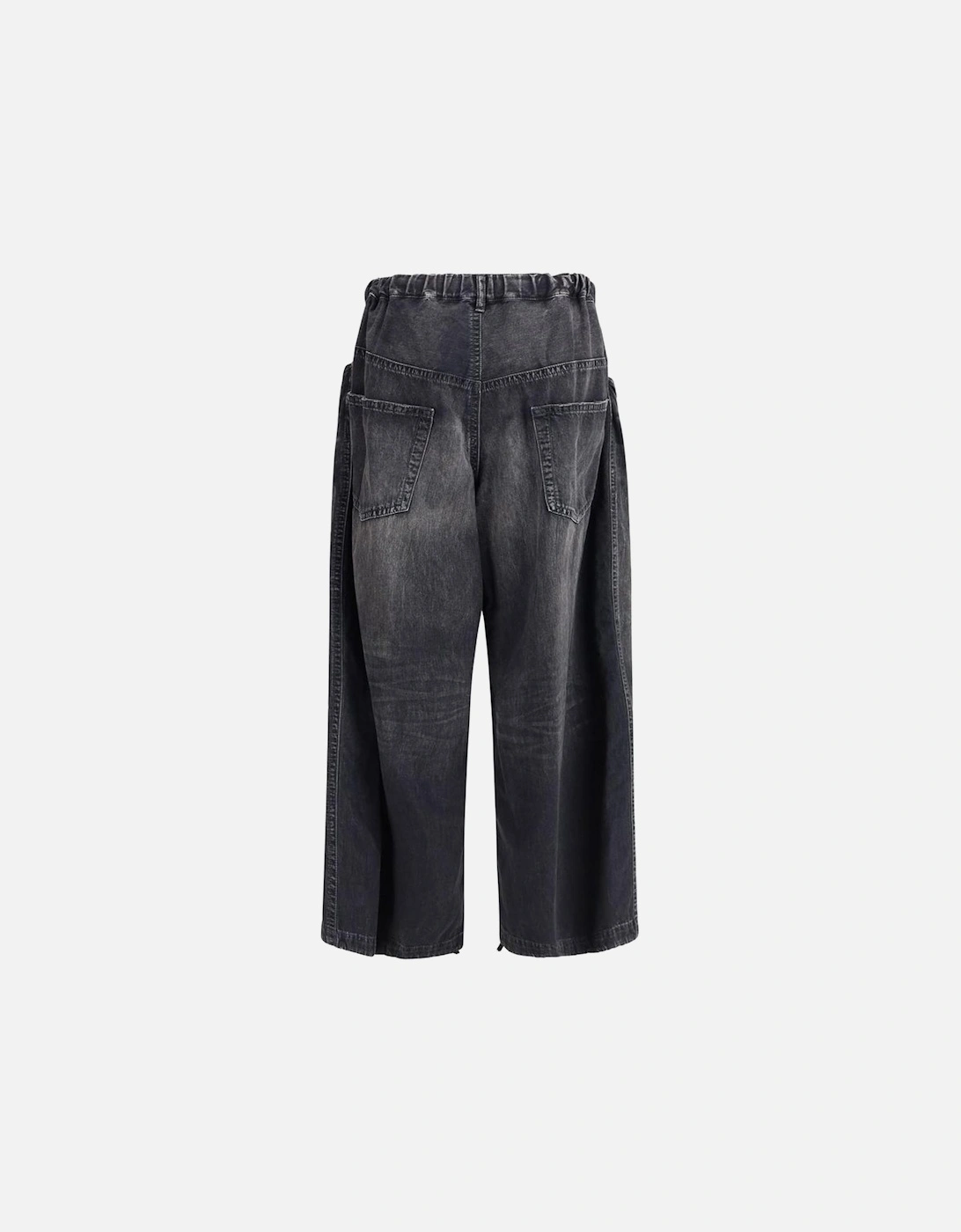 Baggy Cotton Jeans with Elasticated Waistband Women - Black Jeans