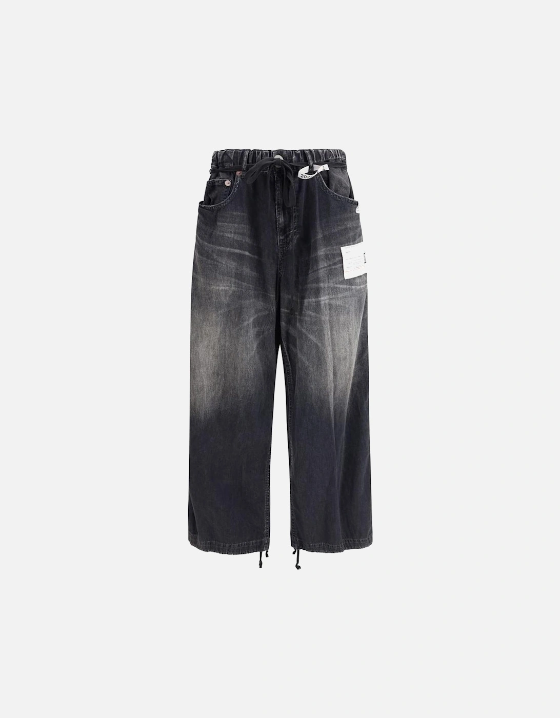 Baggy Cotton Jeans with Elasticated Waistband Women - Black Jeans, 4 of 3