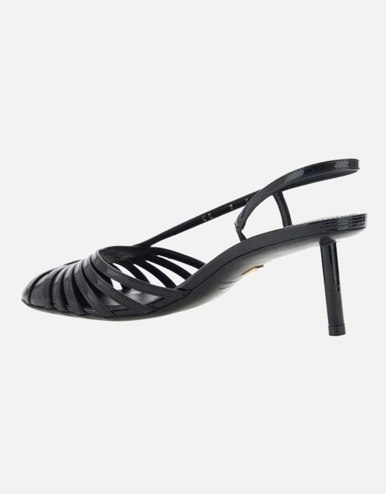 Leather Detailed Patent Stiletto Pumps Women - Black