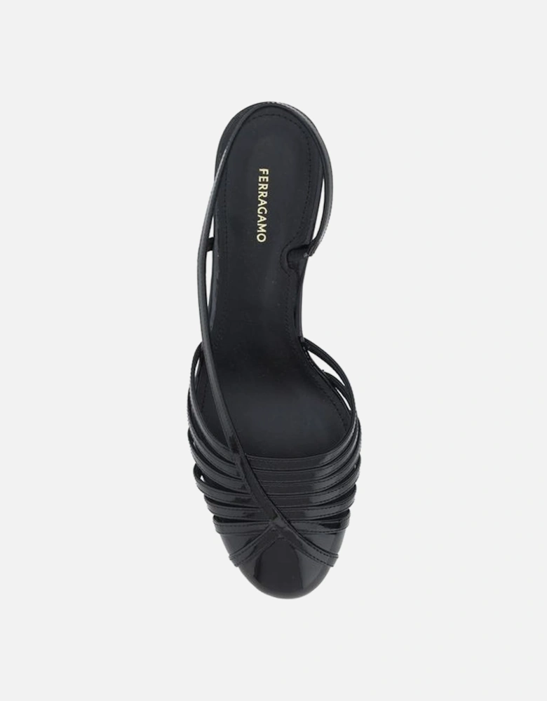 Leather Detailed Patent Stiletto Pumps Women - Black