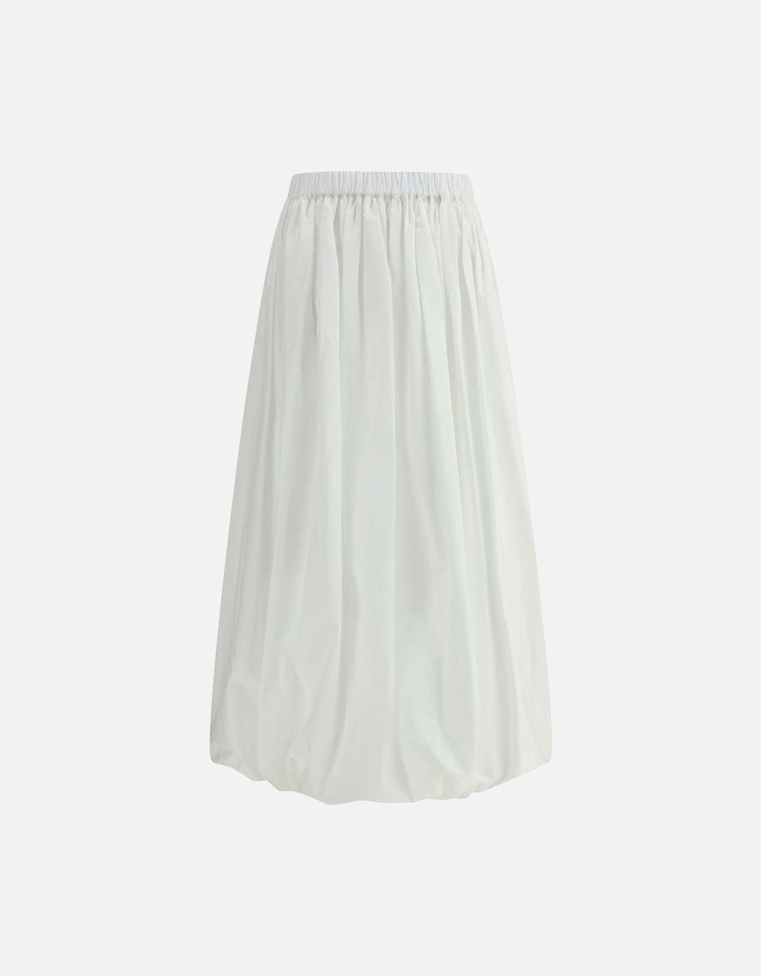Cotton Balloon Skirt with Drawstring Hem Women - White, 4 of 3