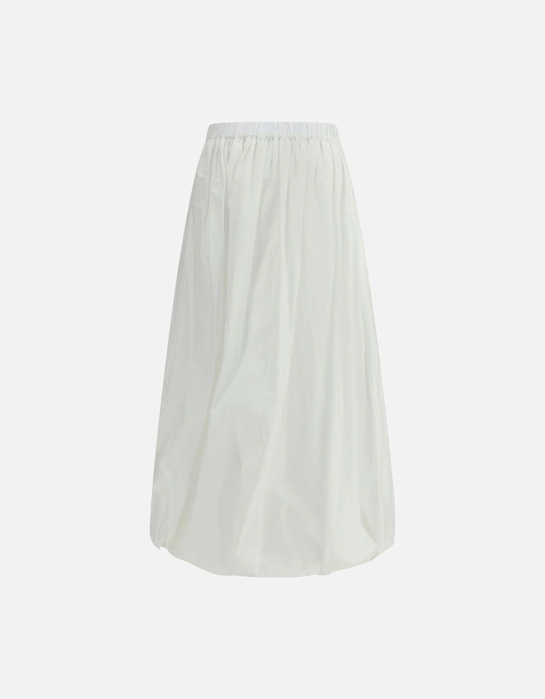 Cotton Balloon Skirt with Drawstring Hem Women - White