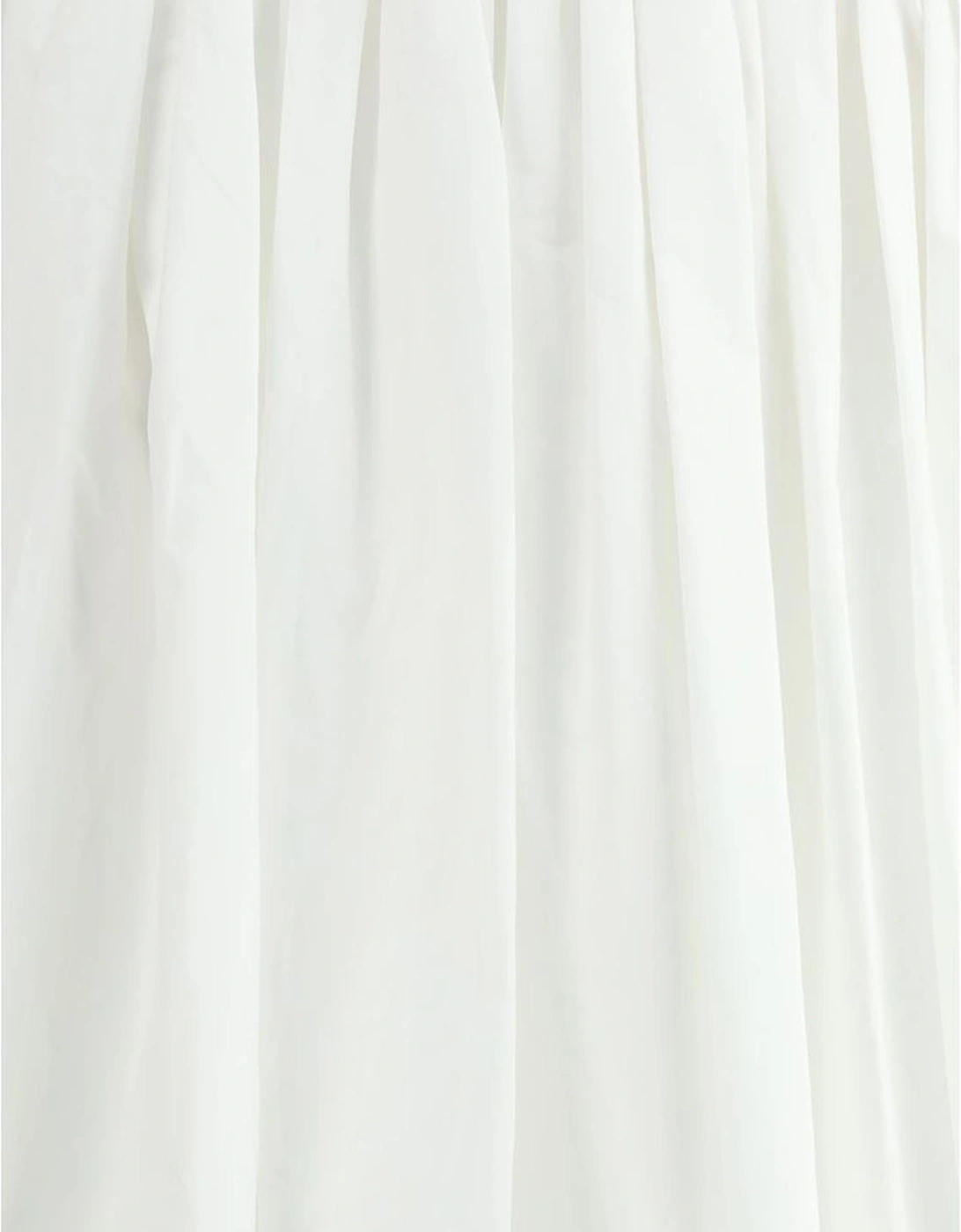 Cotton Balloon Skirt with Drawstring Hem Women - White