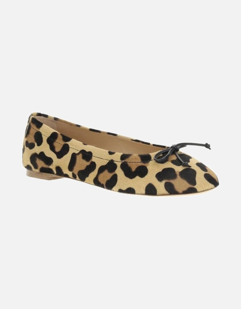 Leopard-Print Pony Skin Ballerinas with Bow Women - Multicolor Flats