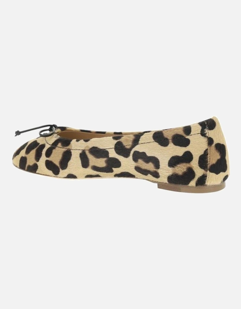 Leopard-Print Pony Skin Ballerinas with Bow Women - Multicolor Flats