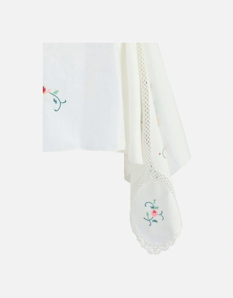 Asymmetrical Velvet Strap Floral Dress Women - White Dresses