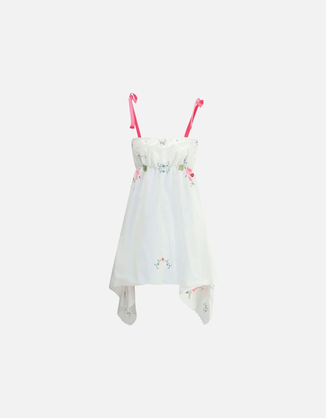Asymmetrical Velvet Strap Floral Dress Women - White Dresses, 4 of 3
