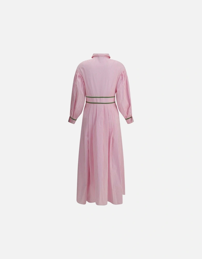 Striped Chemisier Dress with Corduroy Detailing Women - Multicolor
