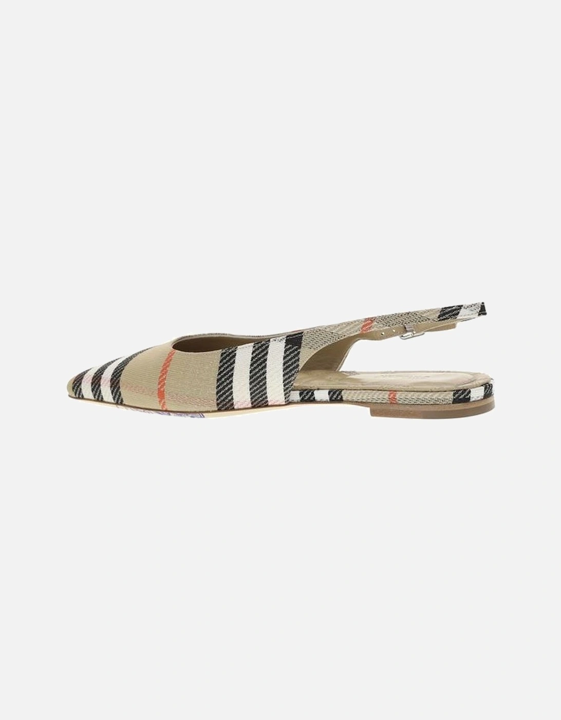 Check Slingback Ballerinas with B-shaped Buckle Strap Women -