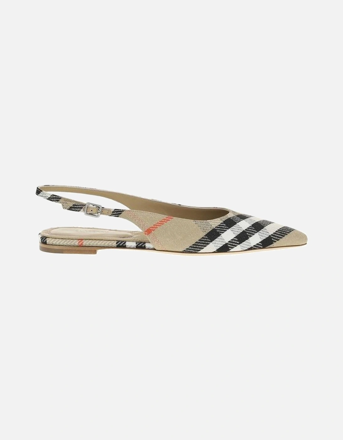Check Slingback Ballerinas with B-shaped Buckle Strap Women -, 5 of 4
