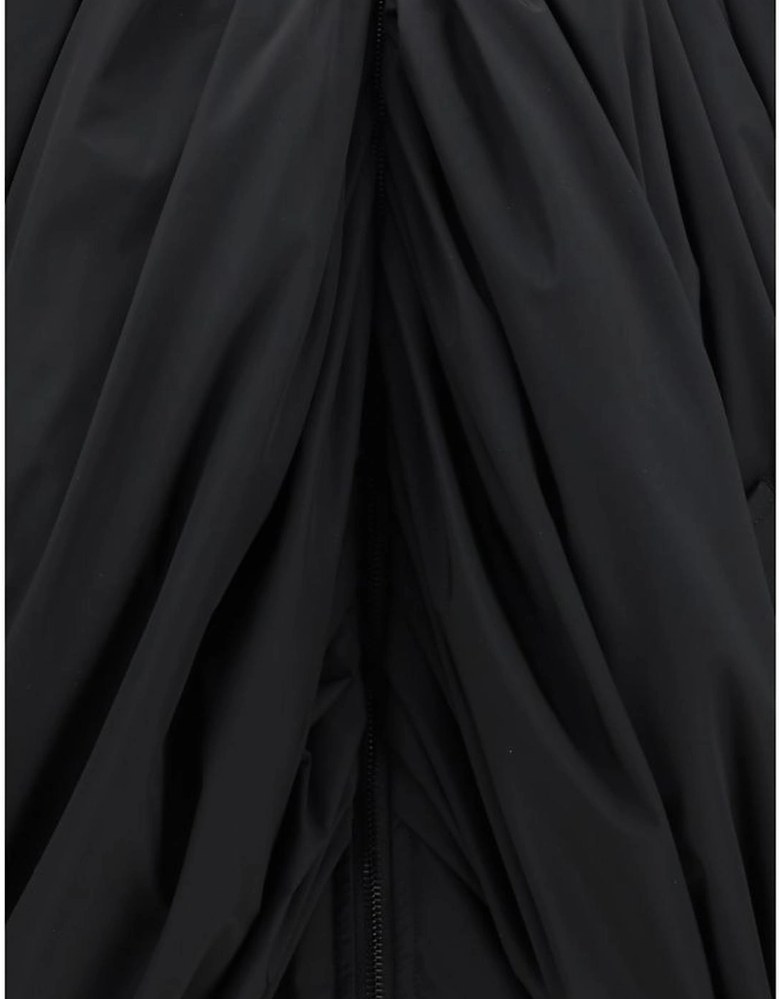 Oversized Bomber Jacket with Ribbed Fleece Collar Women - Black
