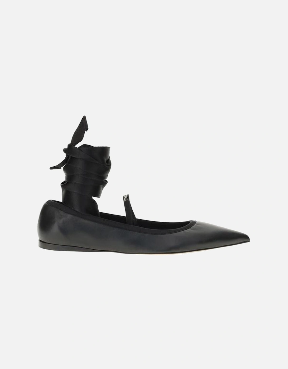 Ballerinas with Removable Satin Ribbon Women - Black Flats, 4 of 3