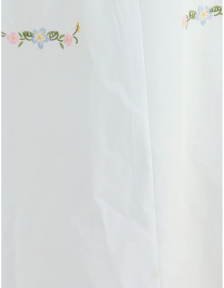 Asymmetrical Long Dress with Floral Appliques Women - White Dresses
