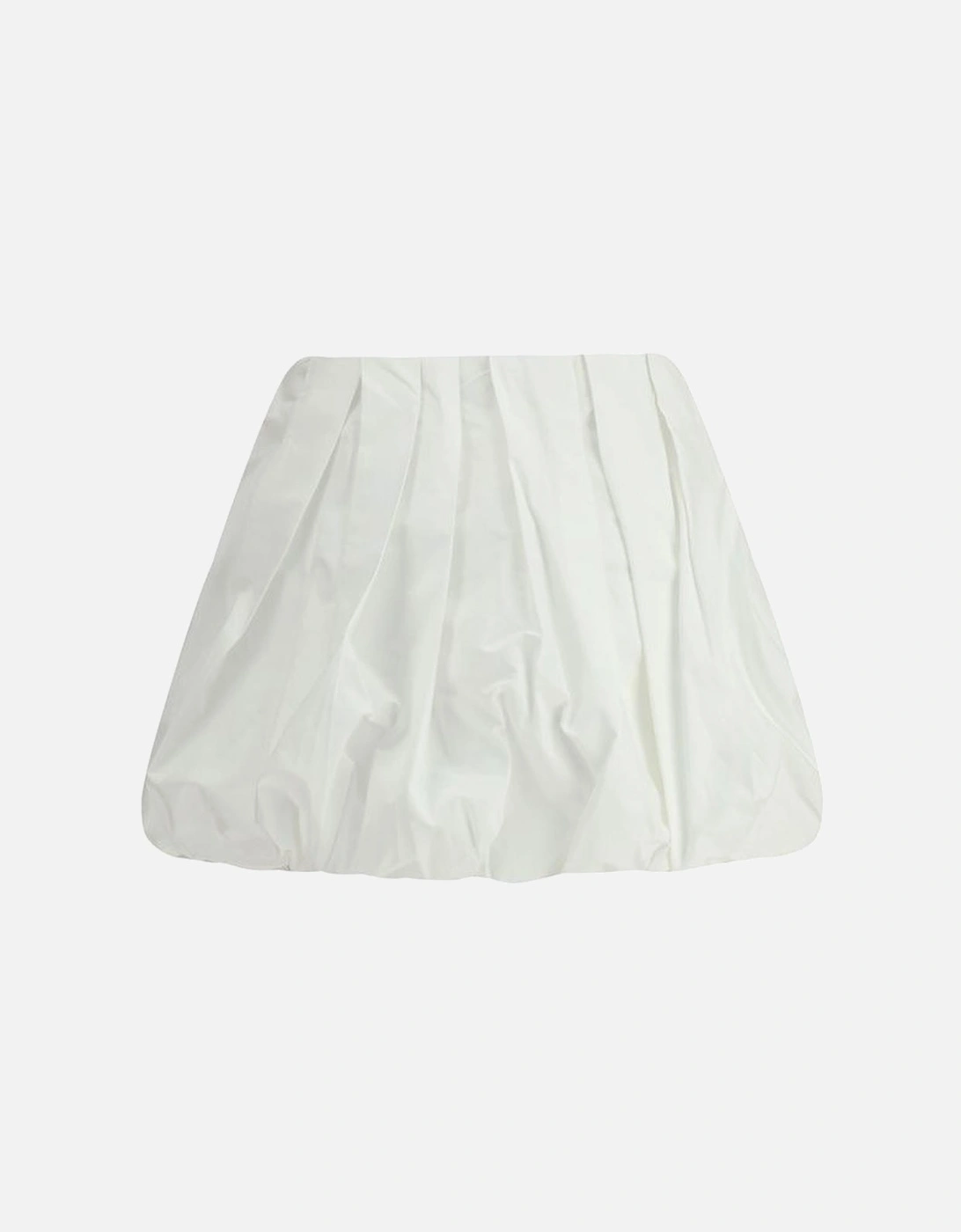 Cotton Cadric Mini Skirt with Balloon Pattern Women - White