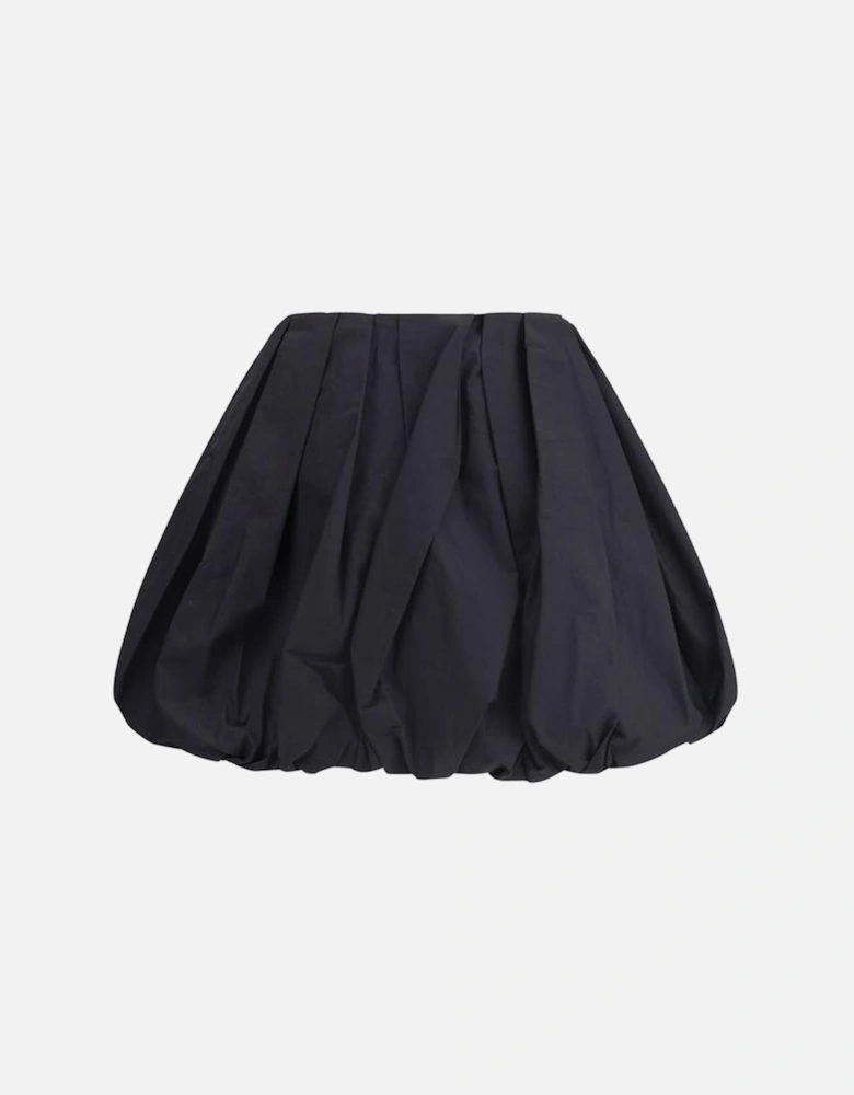 Cotton Balloon Pattern Cadric Mini Skirt Women - Black