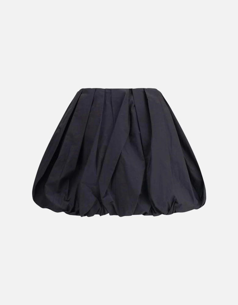 Cotton Balloon Pattern Cadric Mini Skirt Women - Black