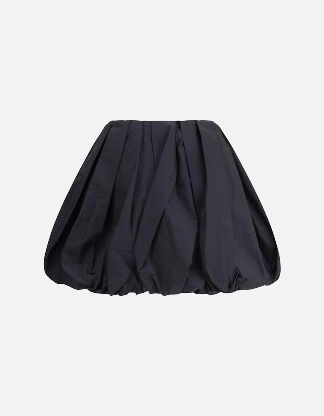 Cotton Balloon Pattern Cadric Mini Skirt Women - Black