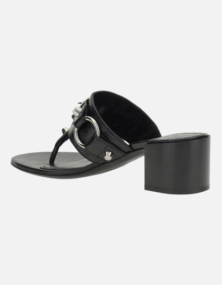 City Thong Sandals with Silver Studs Women - Black