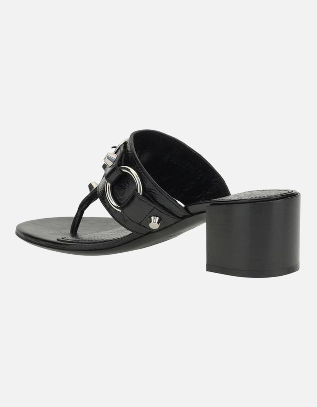 City Thong Sandals with Silver Studs Women - Black