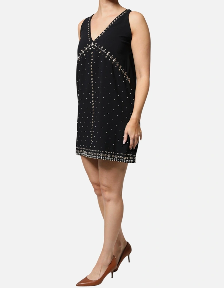 Embellished A-Line Mini Dress Women - Black Dresses