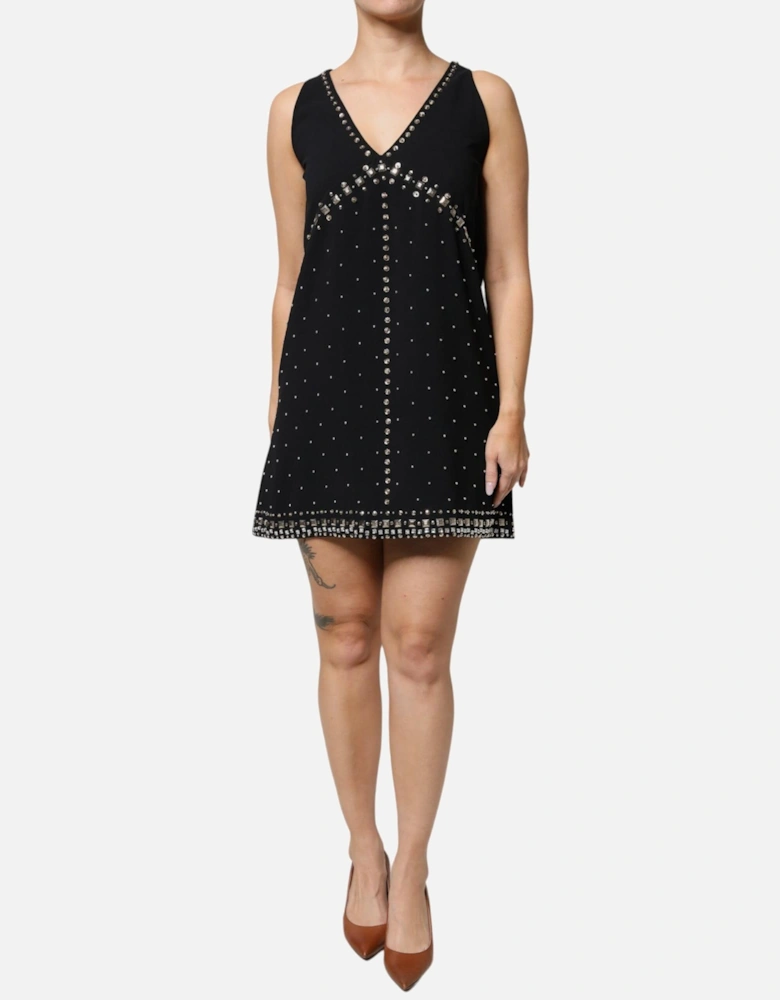 Embellished A-Line Mini Dress Women - Black Dresses
