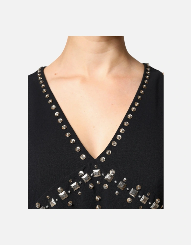 Embellished A-Line Mini Dress Women - Black Dresses