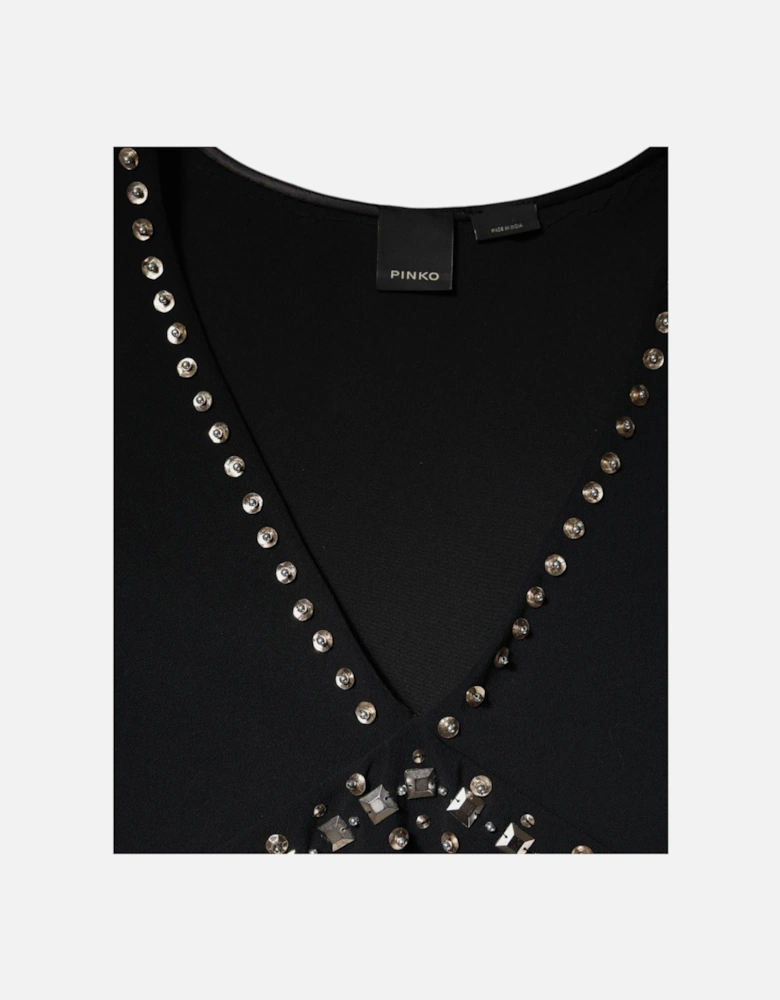 Embellished A-Line Mini Dress Women - Black Dresses