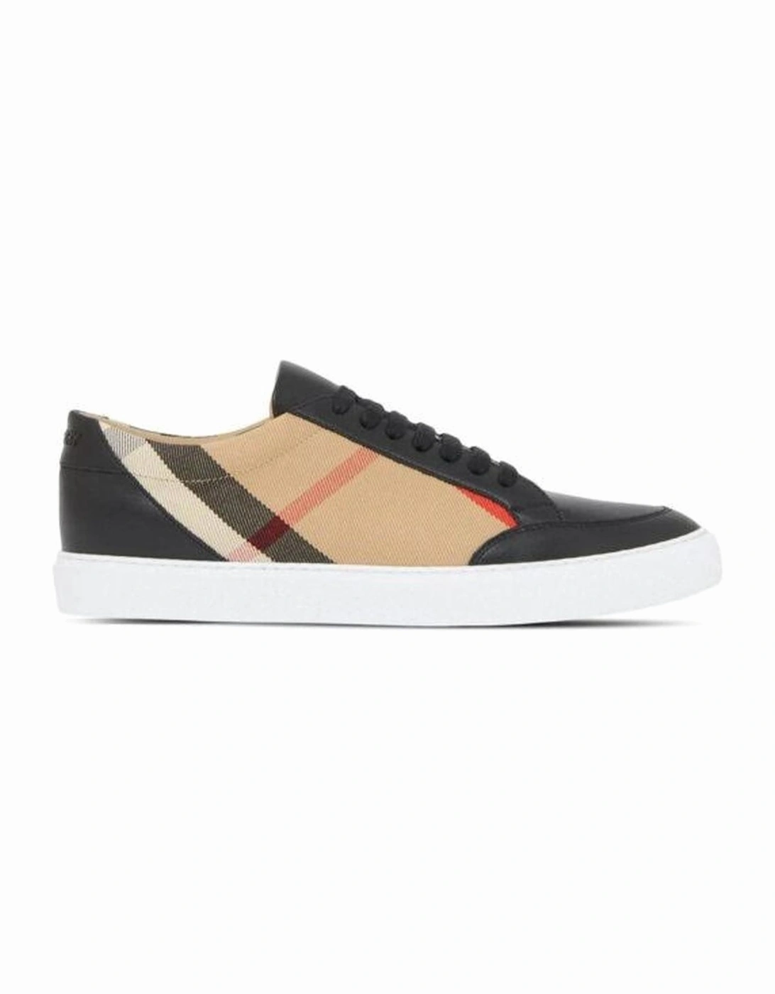 Smooth Leather and Canvas Low-Top Sneakers Women - Black, 3 of 2