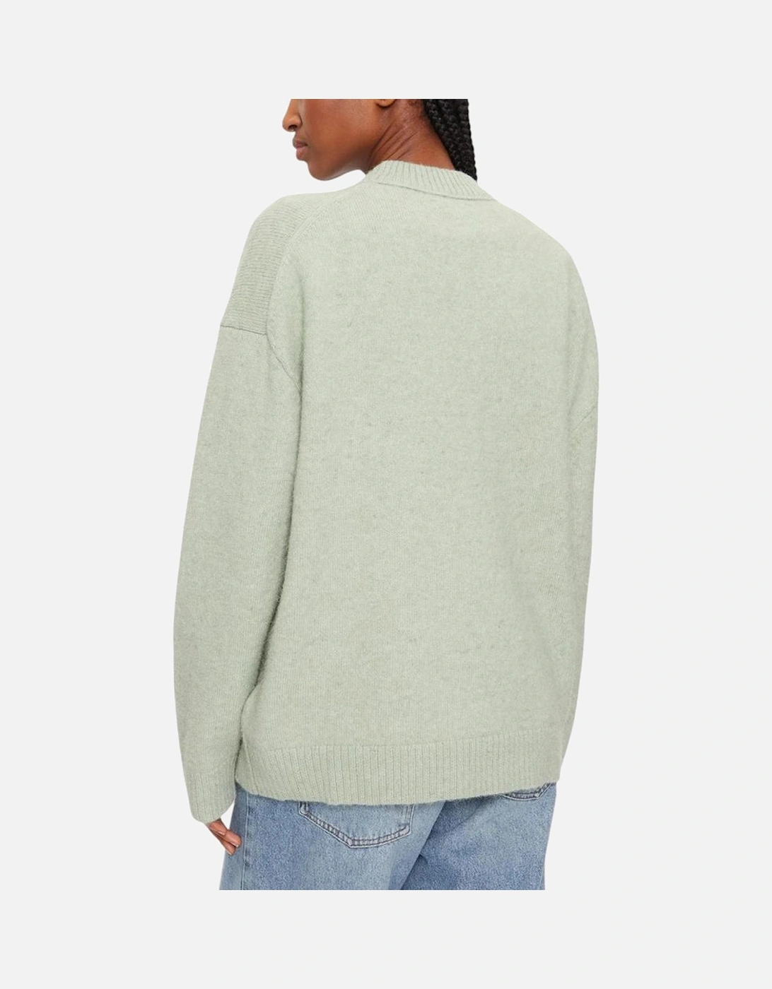 Textured Loose High Neck Sweater Women - Green