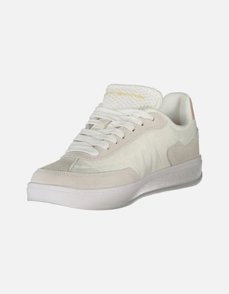 Contemporary Sports Shoes with Pink Accents Women - White Sneakers