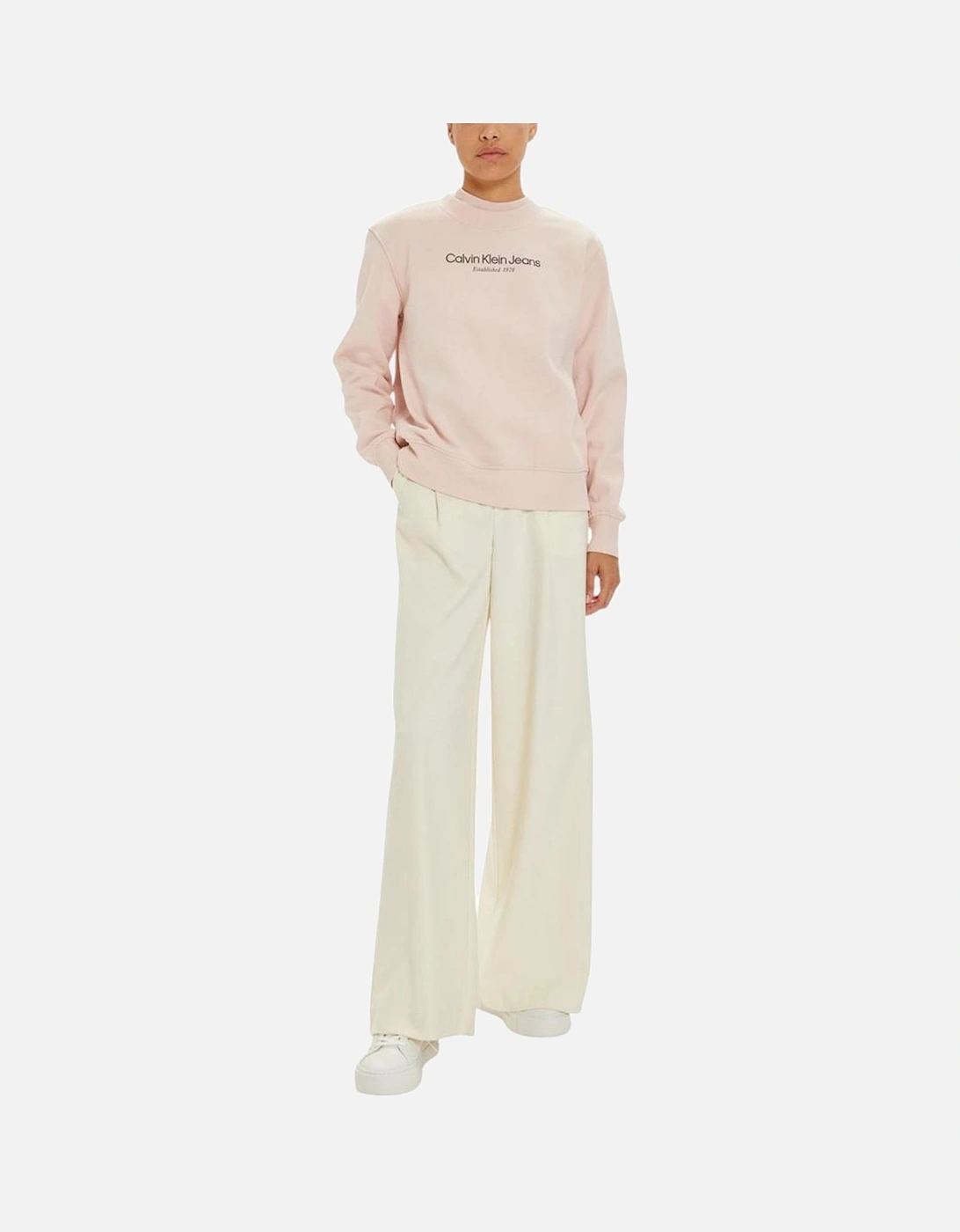 Institutional Graphic Sweatshirt with Logo Women - Pink Sweaters
