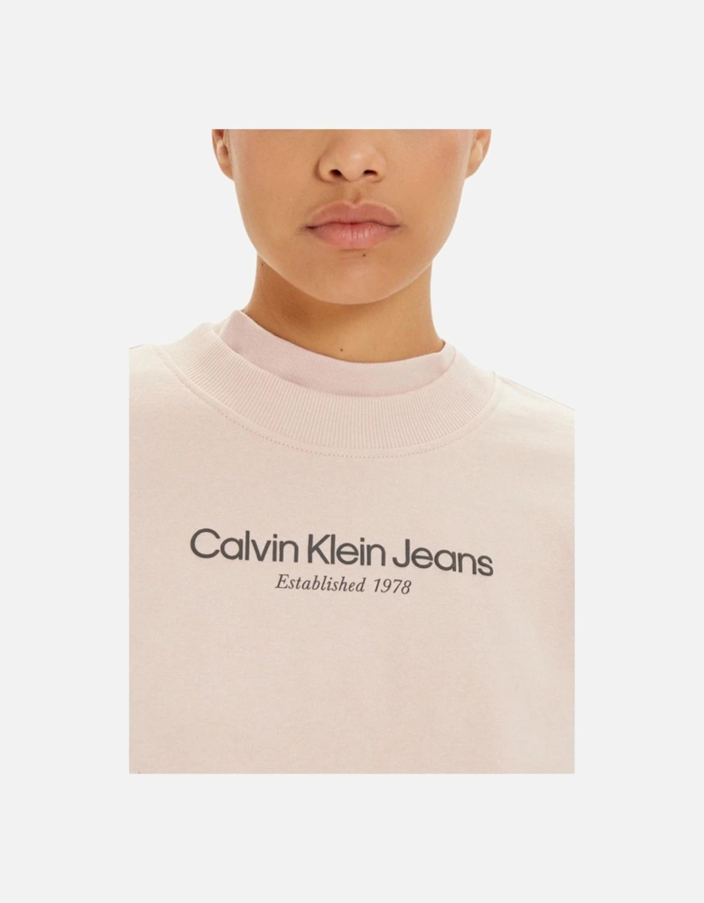 Institutional Graphic Sweatshirt with Logo Women - Pink Sweaters